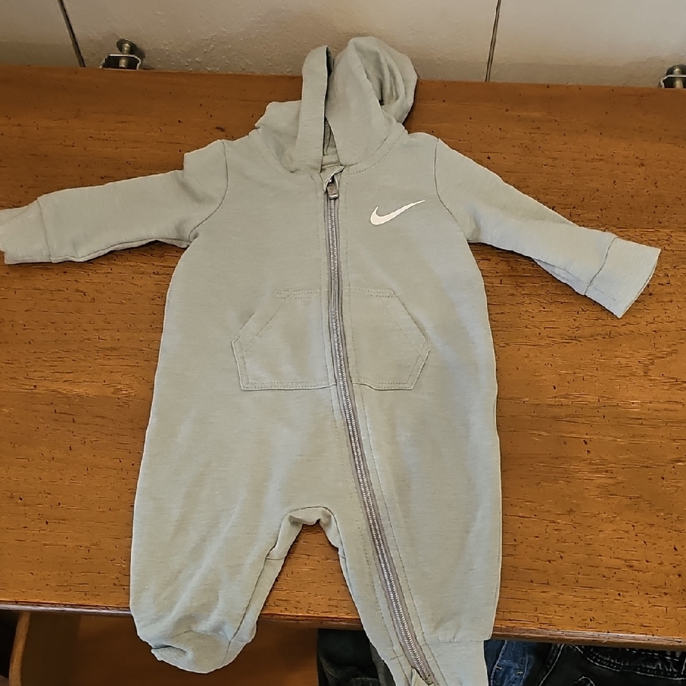 Nike Light Gray Kids Footie One Piece